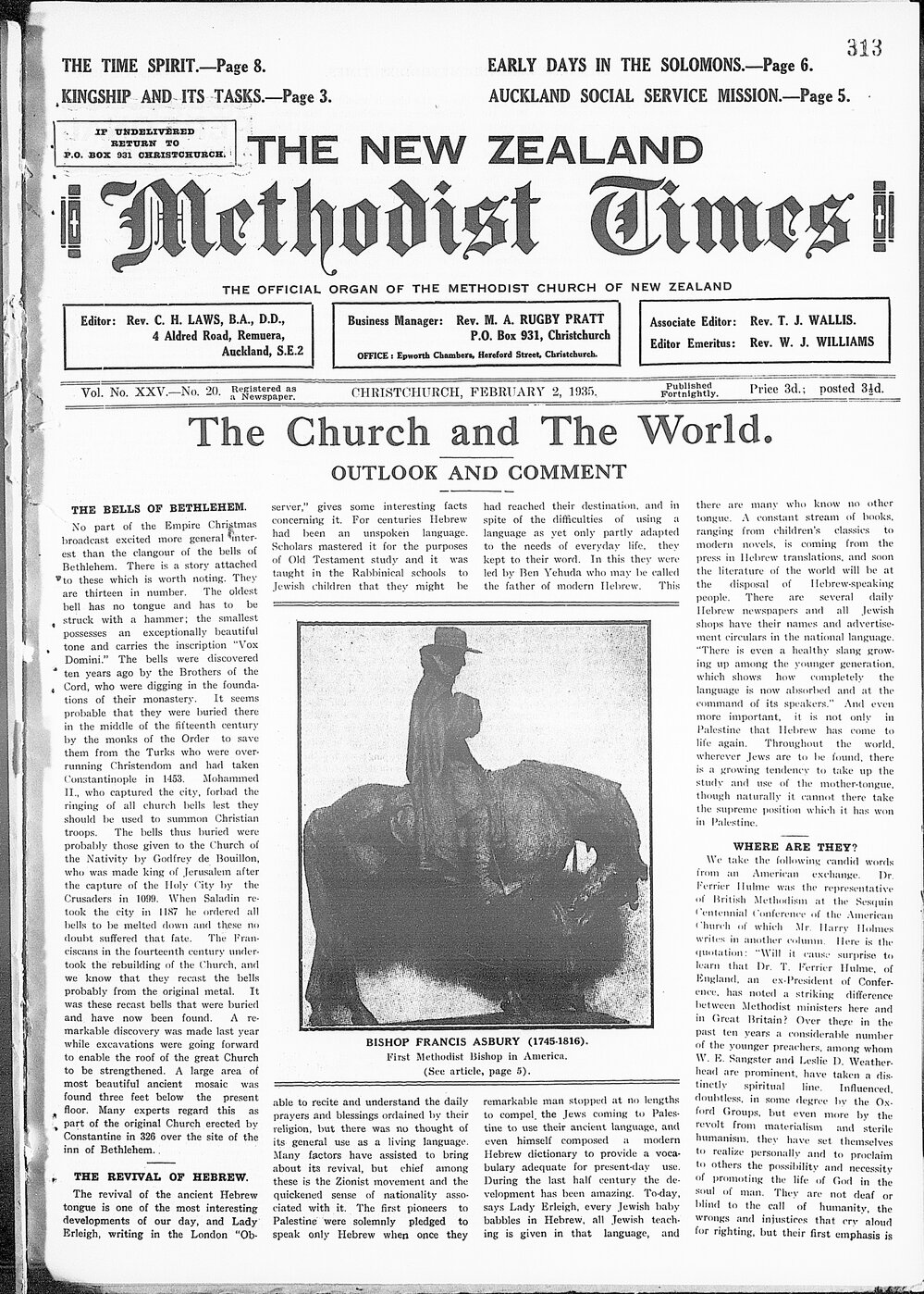 The New Zealand Methodist Times: 2nd February 1935