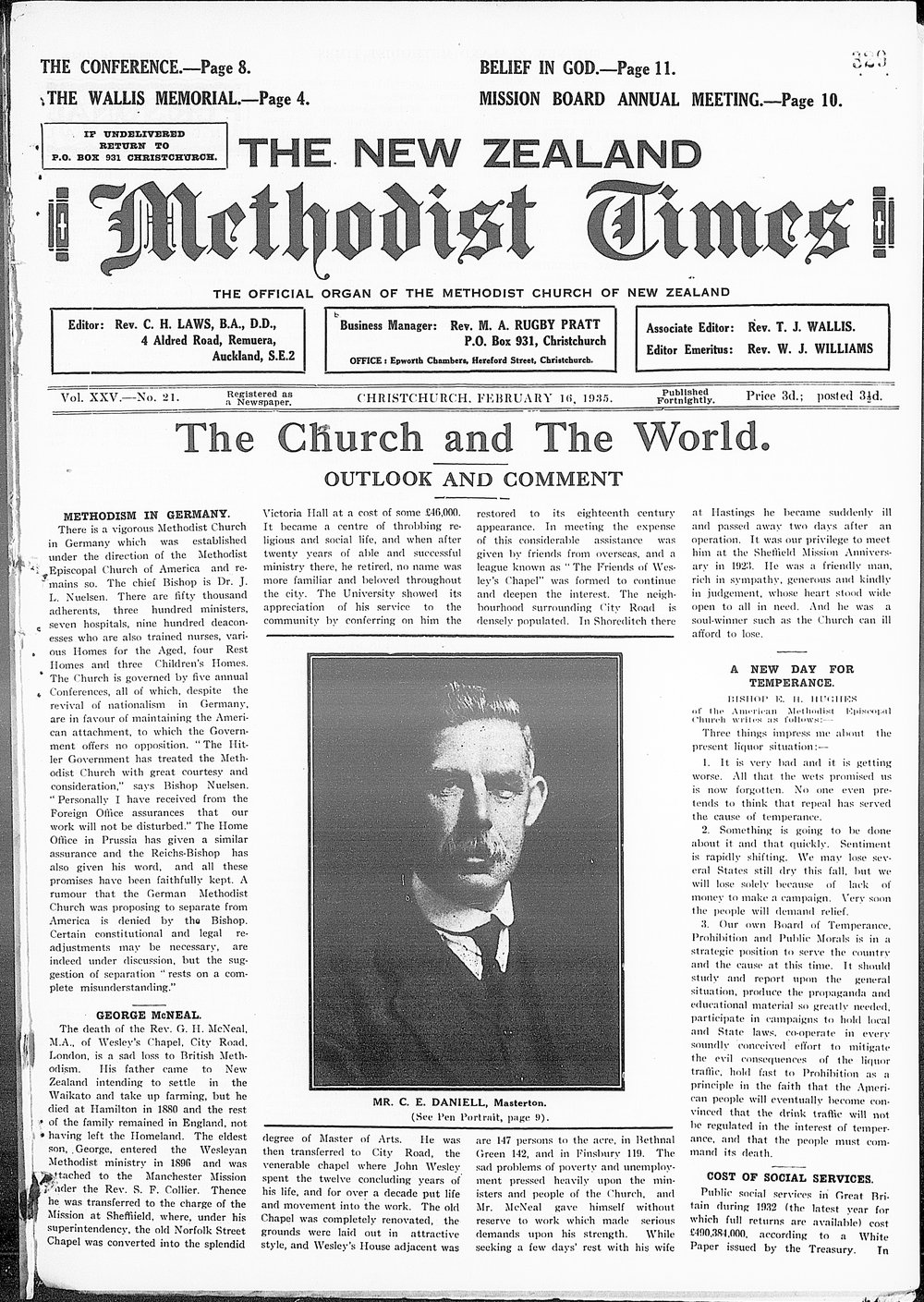 The New Zealand Methodist Times: 16th February 1935