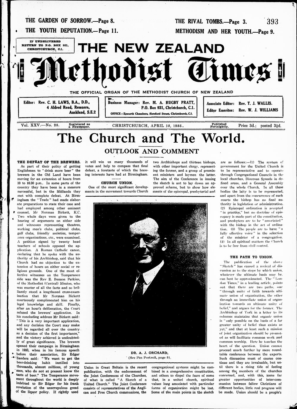 The New Zealand Methodist Times: 13th April 1935