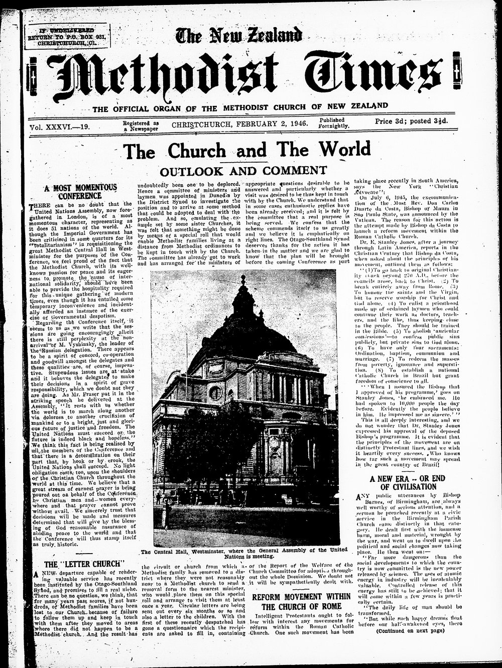 The New Zealand Methodist Times: 2nd February 1946