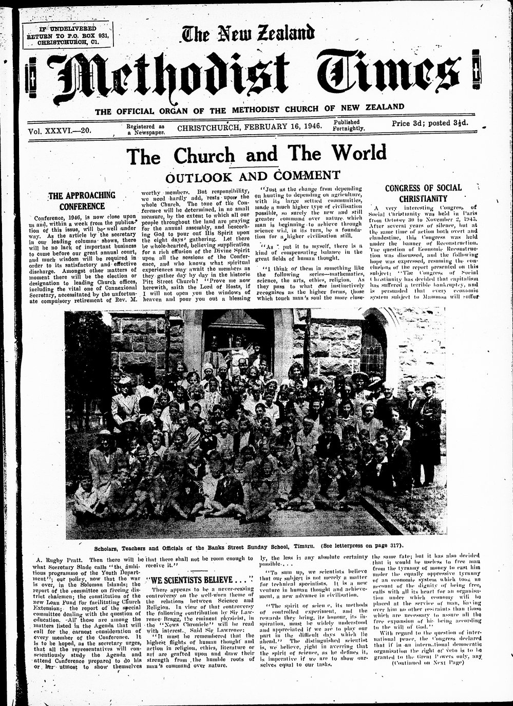 The New Zealand Methodist Times: 16th February 1946