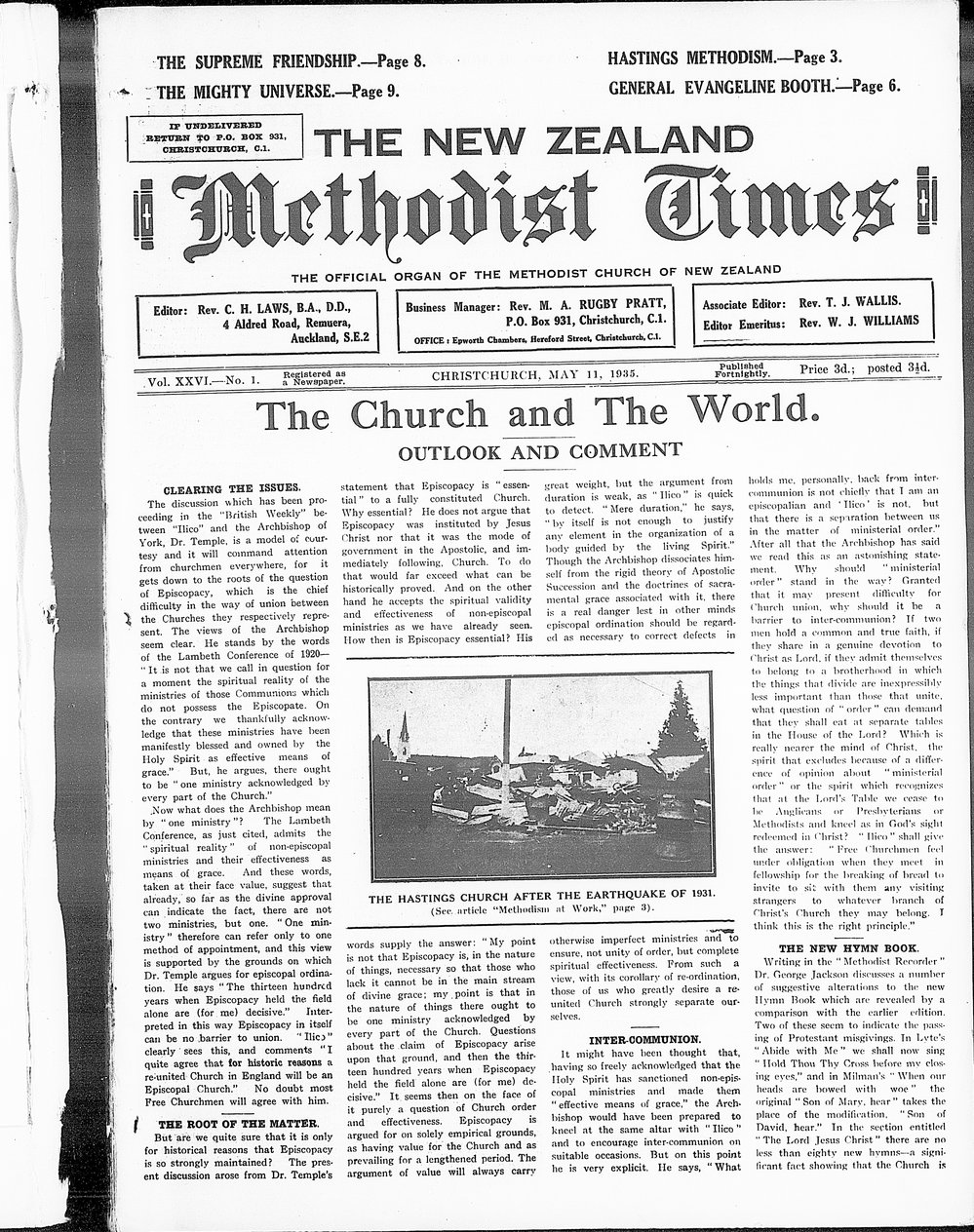 The New Zealand Methodist Times: 11th May 1935
