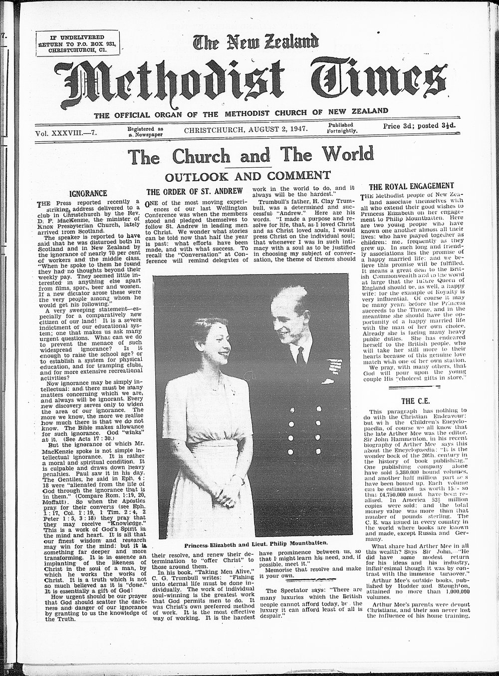 The New Zealand Methodist Times: 2nd August 1947