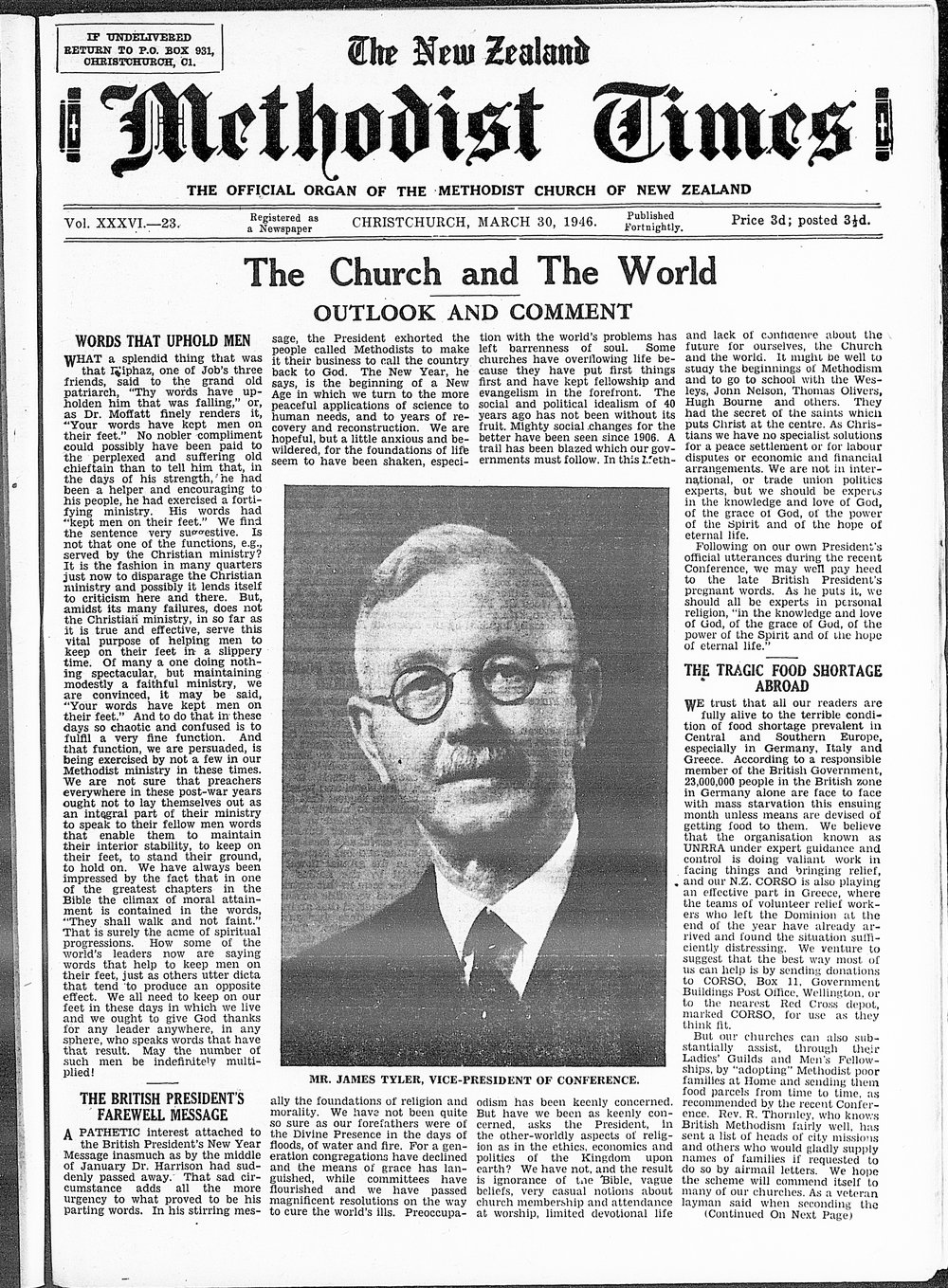 The New Zealand Methodist Times: 30th March 1946