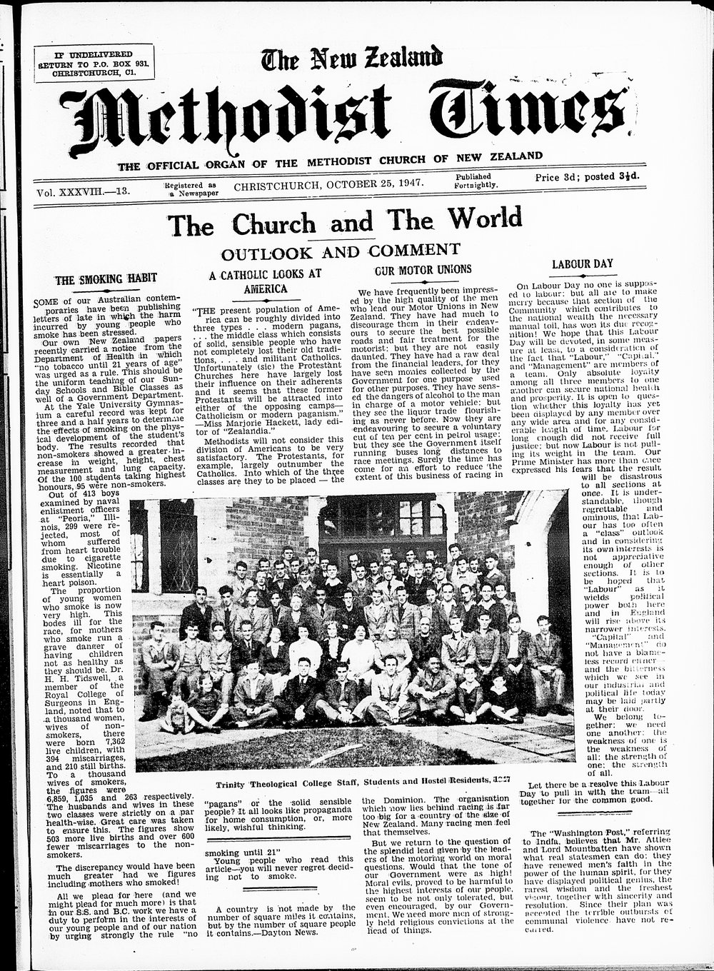 The New Zealand Methodist Times: 25th October 1947