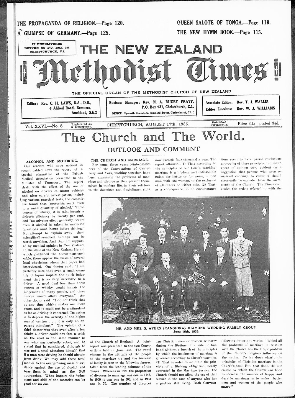 The New Zealand Methodist Times: 17th August 1935