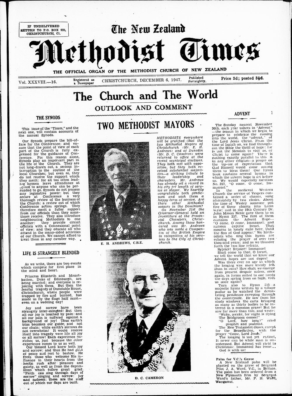 The New Zealand Methodist Times: 6th December 1947