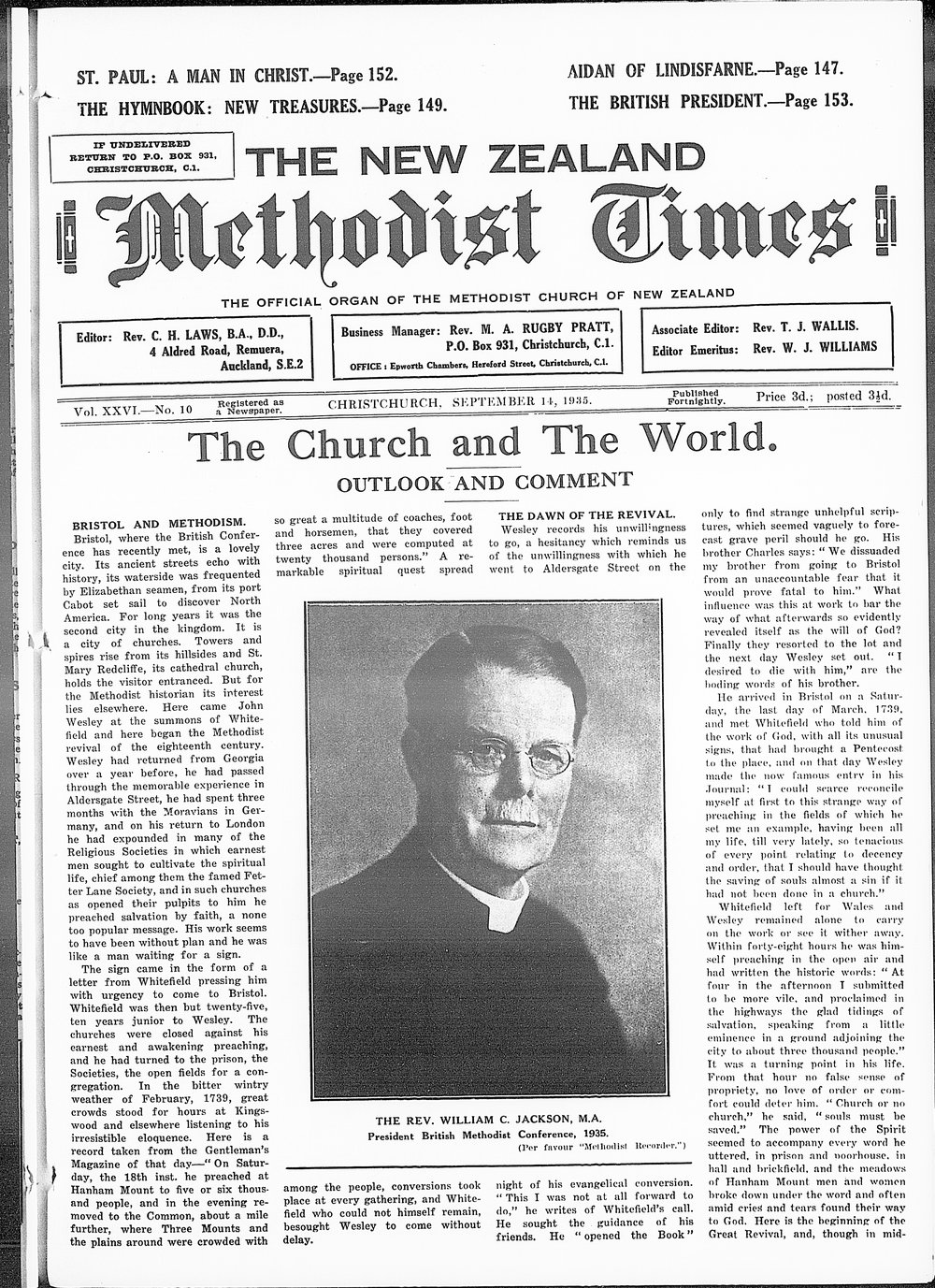 The New Zealand Methodist Times: 14th September 1935