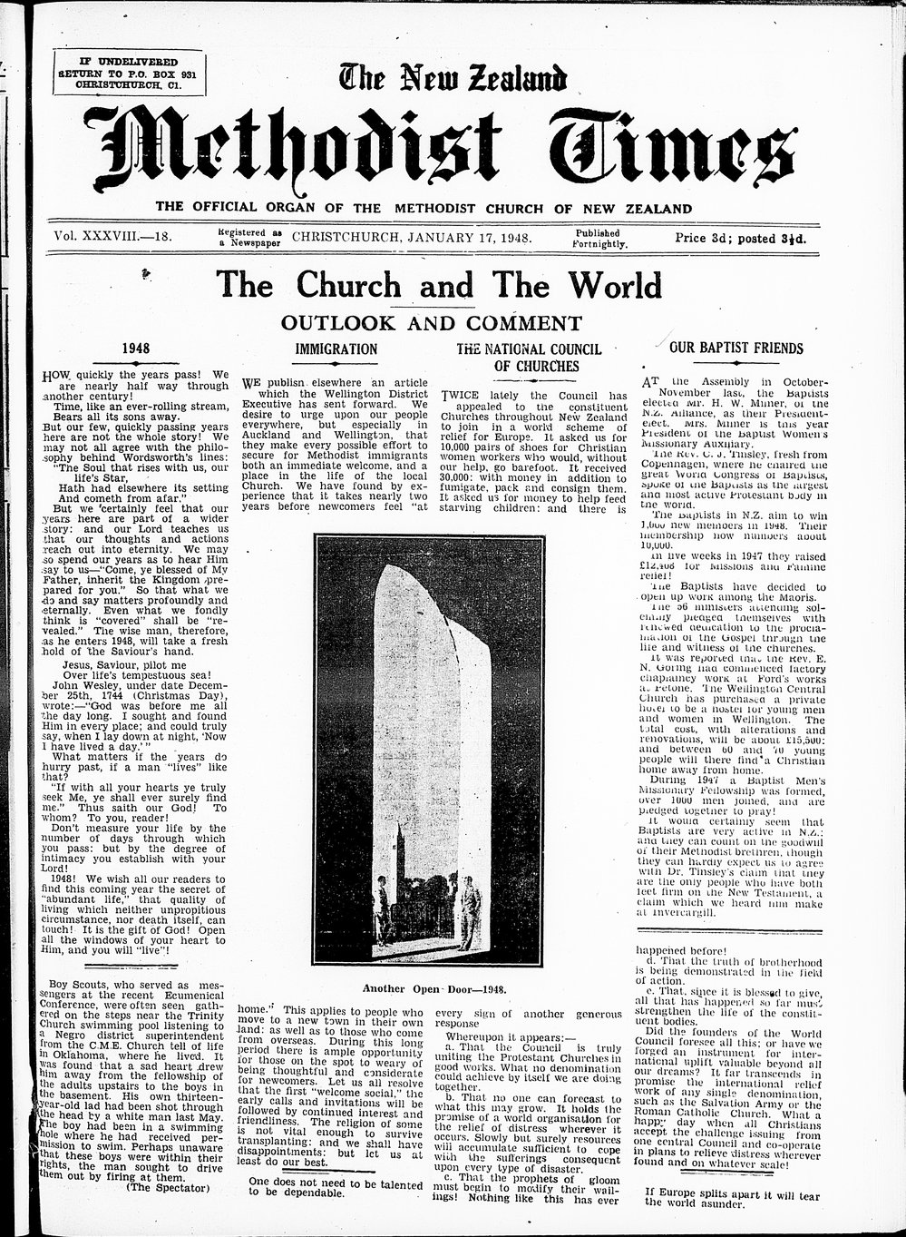 The New Zealand Methodist Times: 17th January 1948