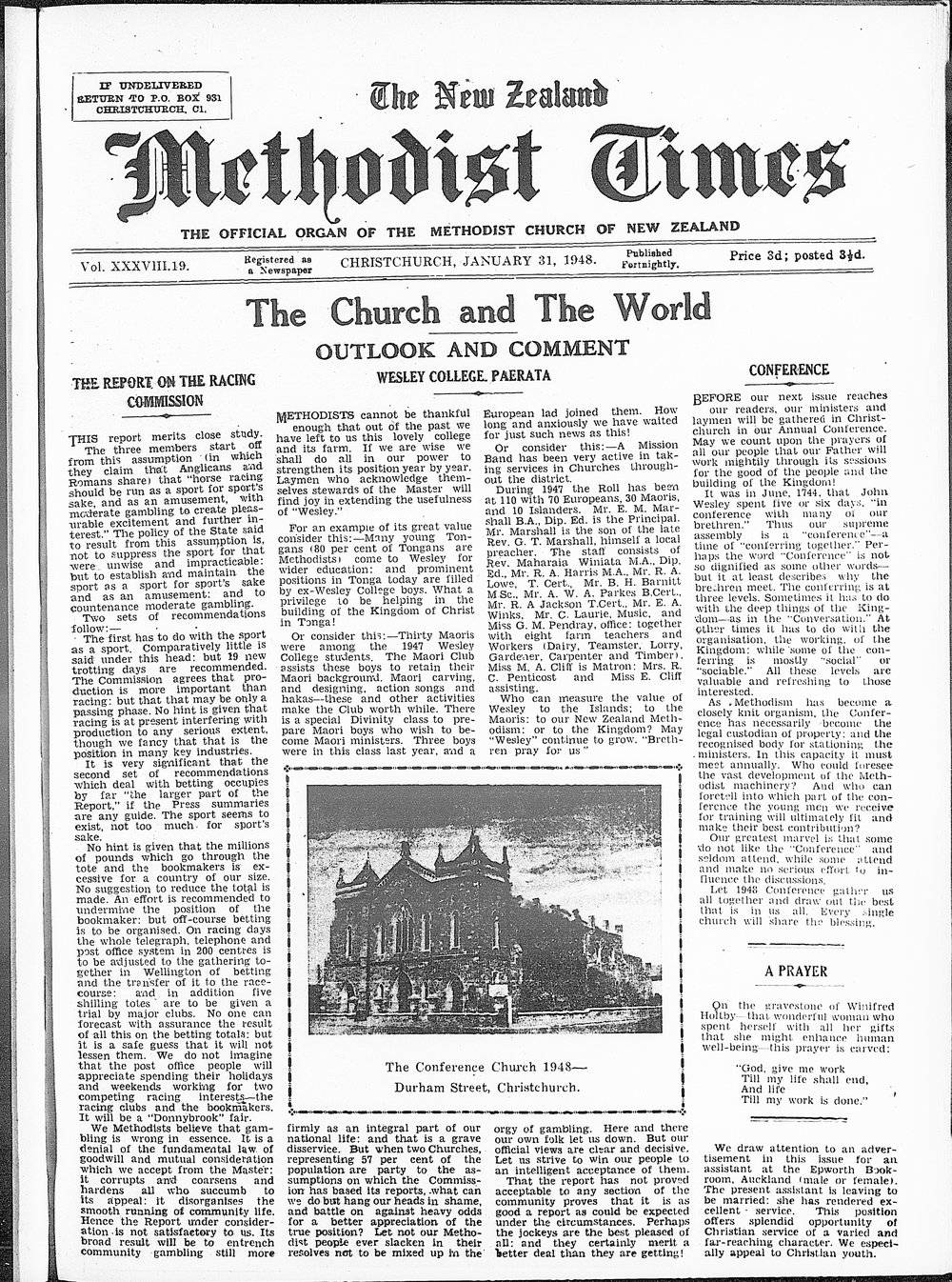 The New Zealand Methodist Times: 31st January 1948