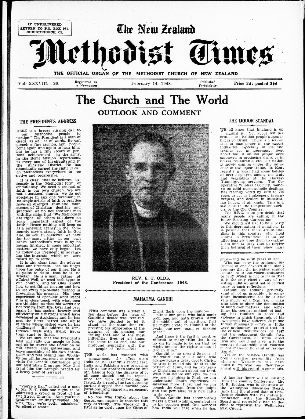 The New Zealand Methodist Times: 14th February 1948