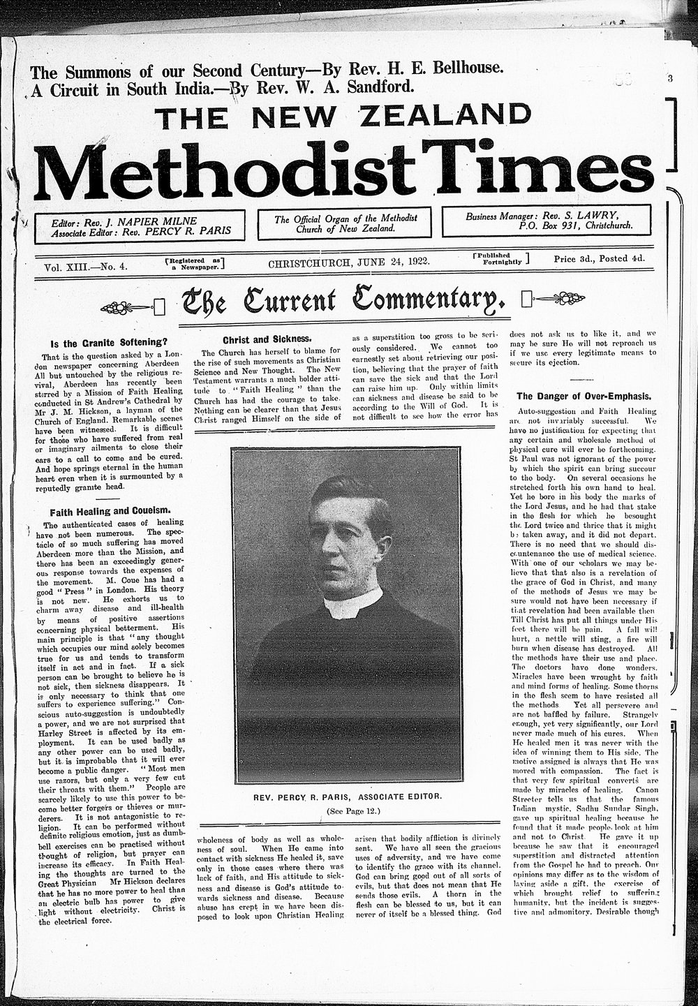 The New Zealand Methodist Times: 24th June 1922