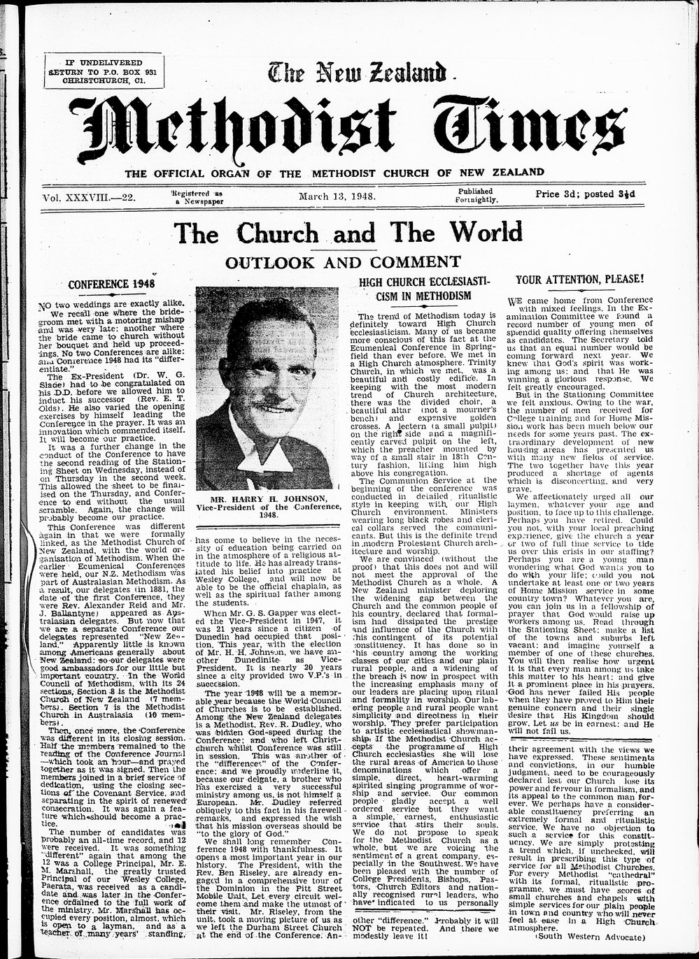The New Zealand Methodist Times: 13th March 1948