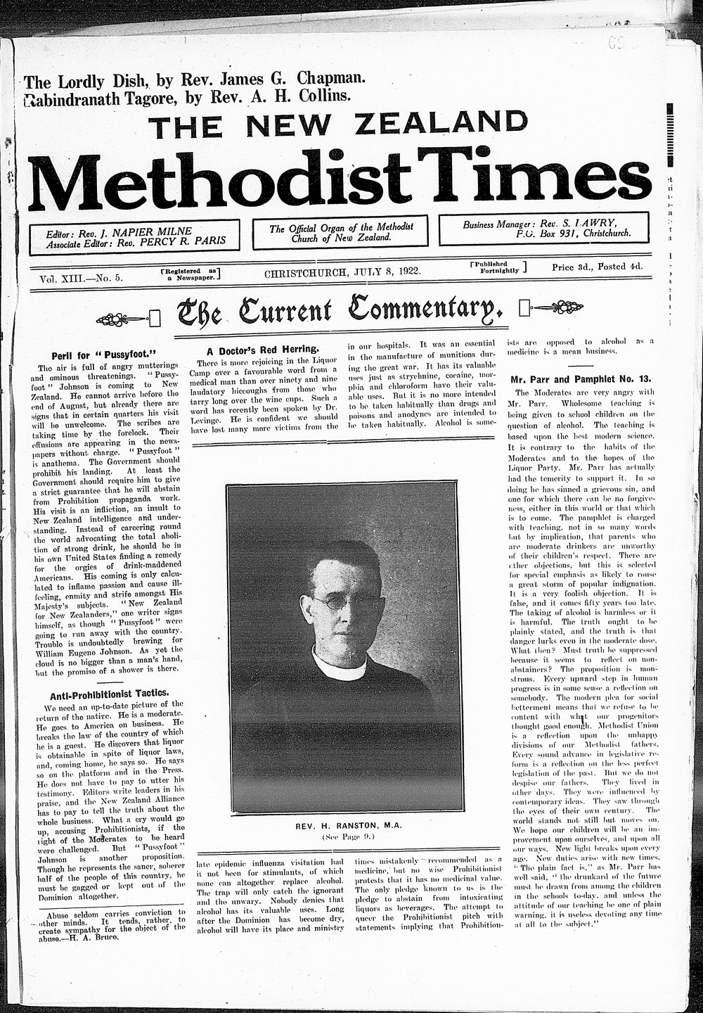The New Zealand Methodist Times: 8th July 1922