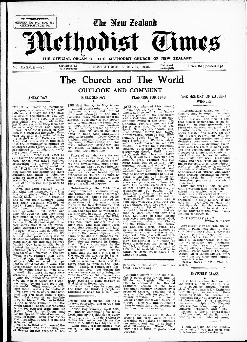 The New Zealand Methodist Times: 24th April 1948