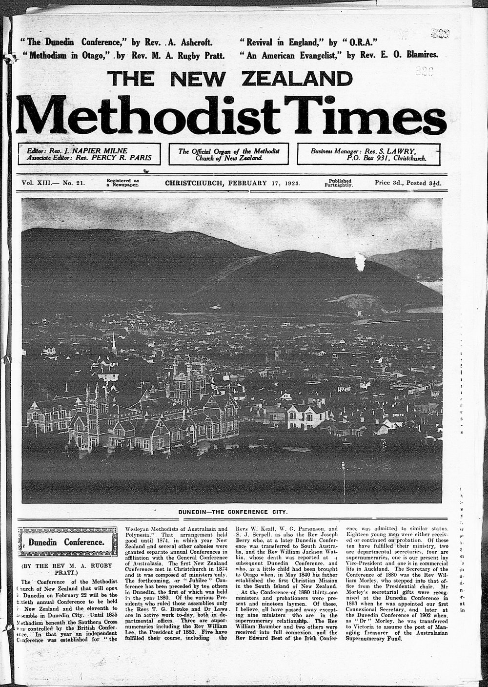 The New Zealand Methodist Times: 17th February 1923