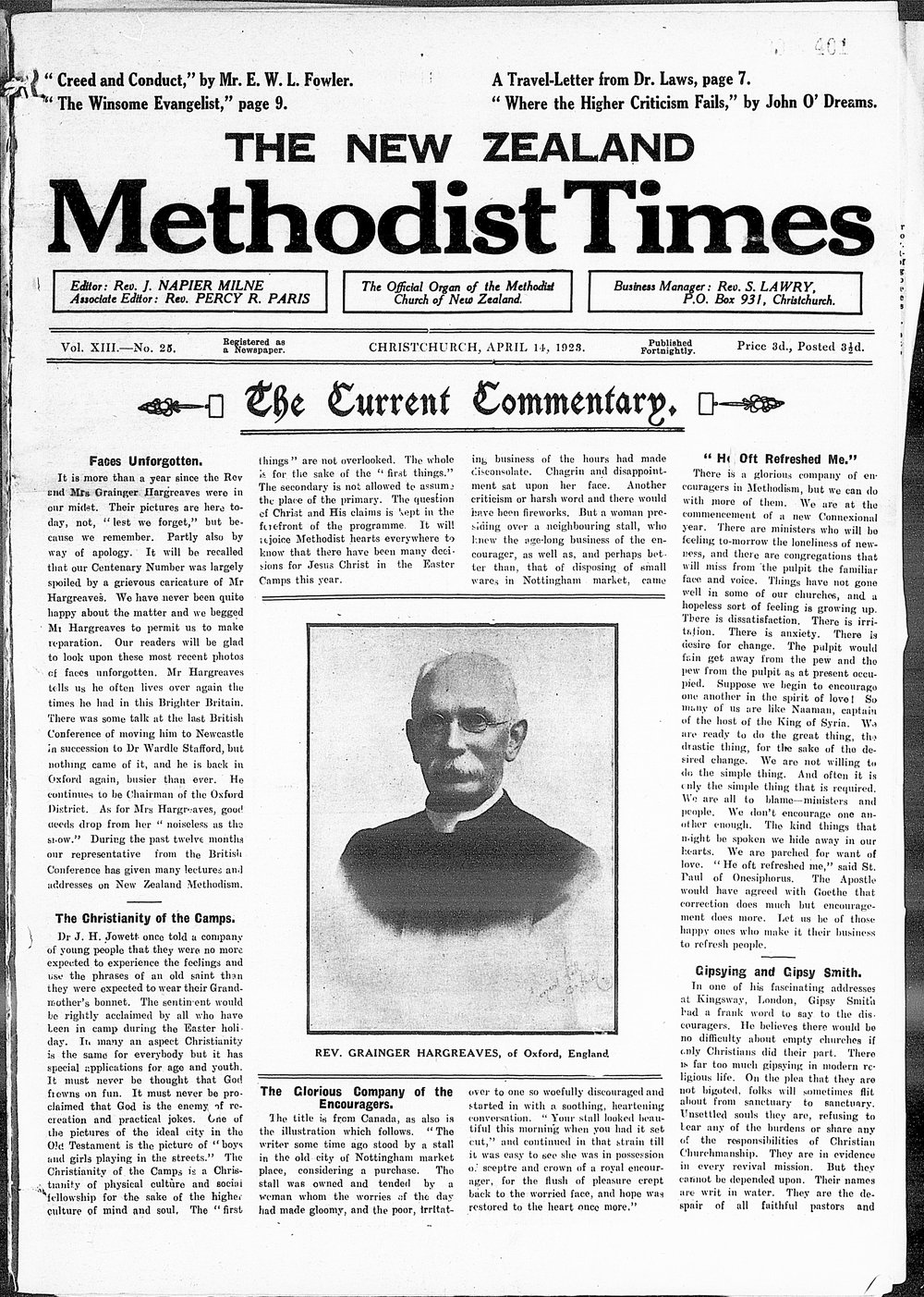 The New Zealand Methodist Times: 14th April 1923