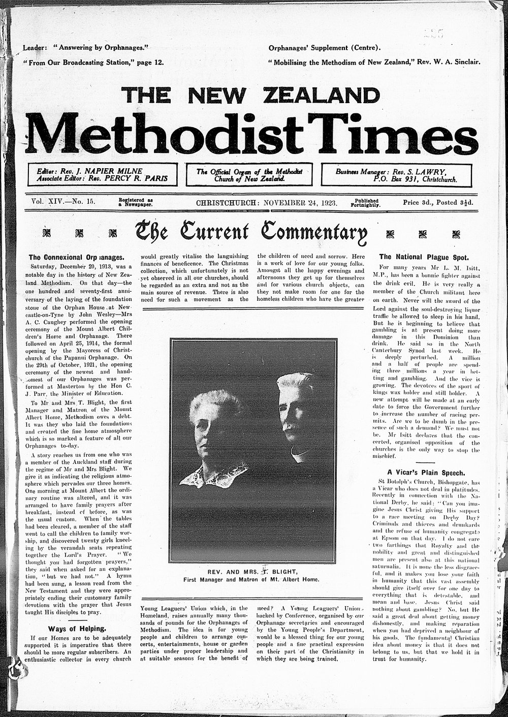 The New Zealand Methodist Times: 24th November 1923