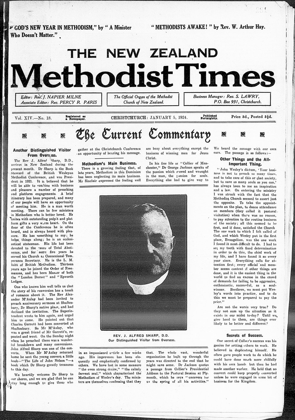 The New Zealand Methodist Times: 5th January 1924