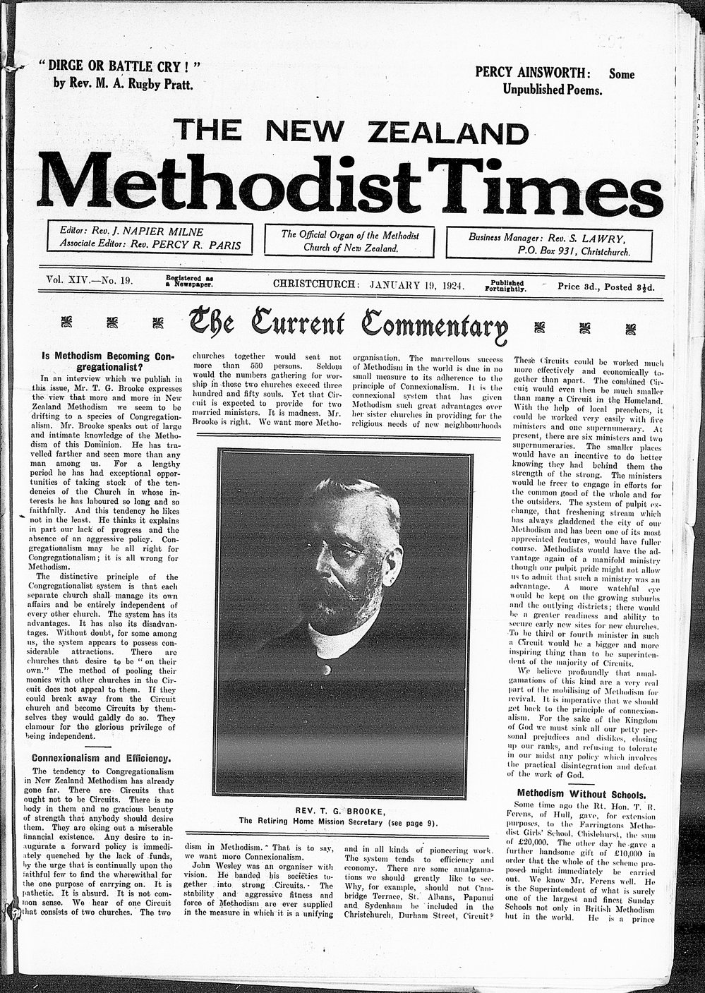The New Zealand Methodist Times: 19th January 1924