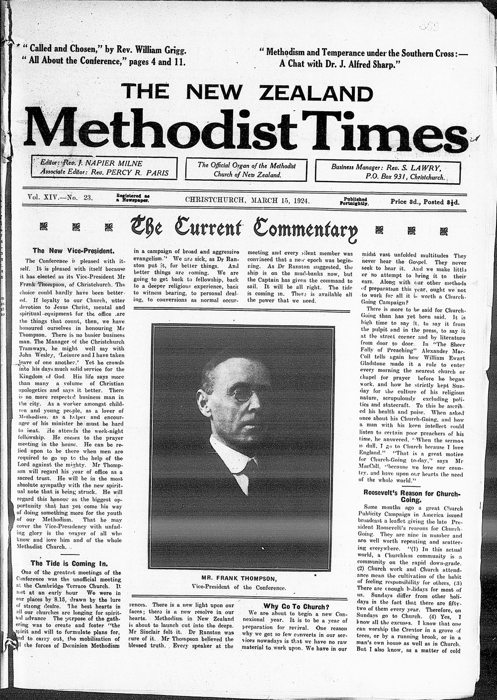 The New Zealand Methodist Times: 15th March 1924