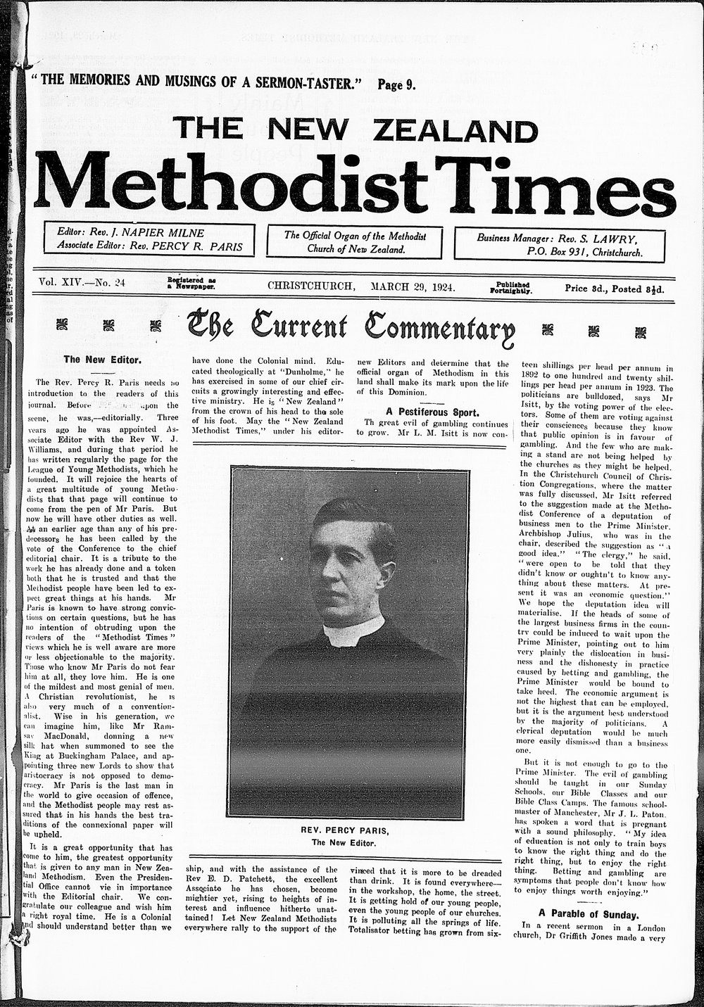 The New Zealand Methodist Times: 29th March 1924