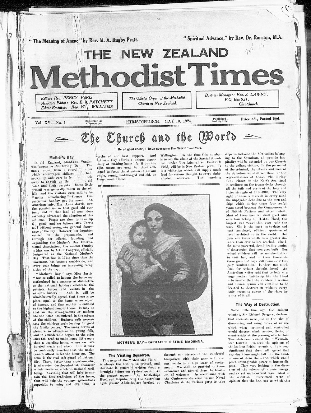 The New Zealand Methodist Times: 10th May 1924