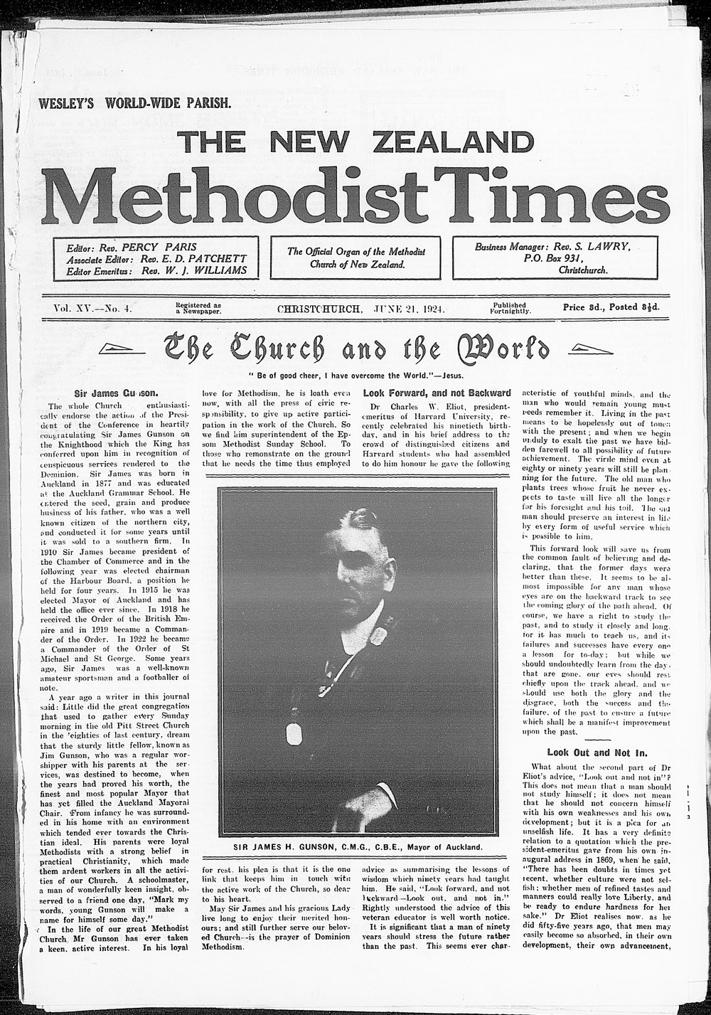 The New Zealand Methodist Times: 21st June 1924