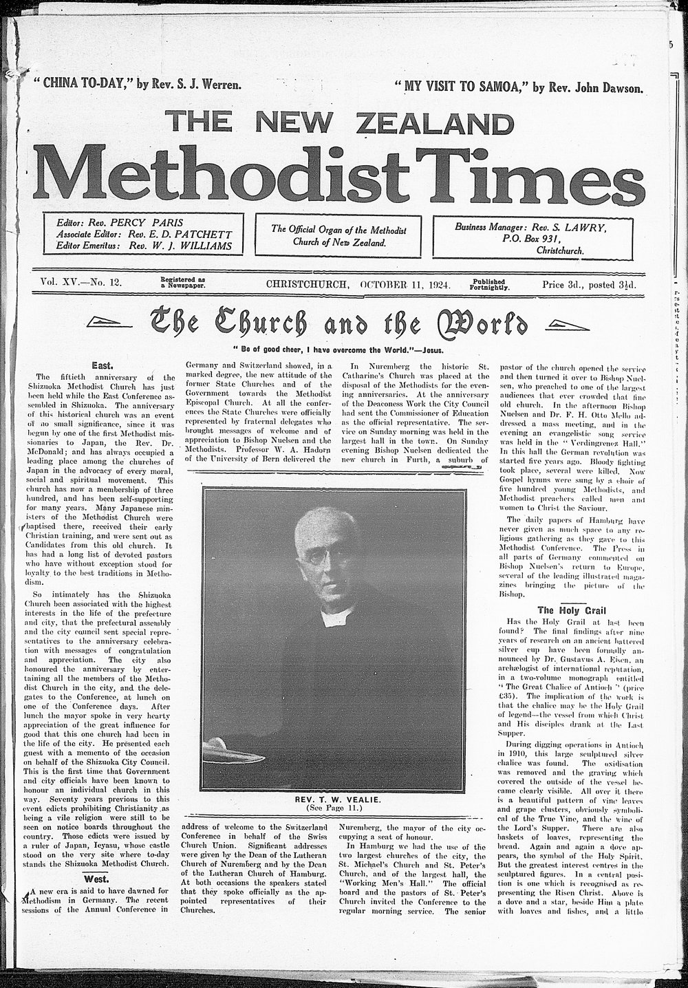 The New Zealand Methodist Times: 11th October 1924