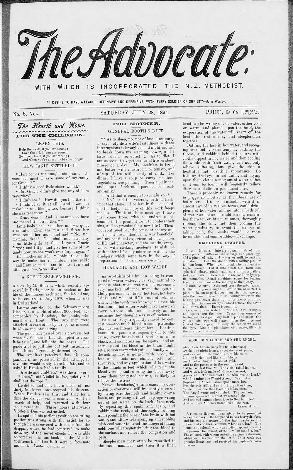 The Advocate: 28th July 1894