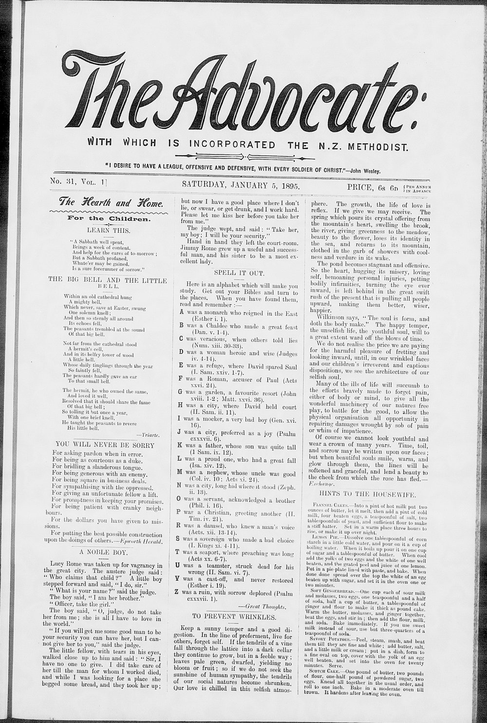The Advocate: 5th January 1895