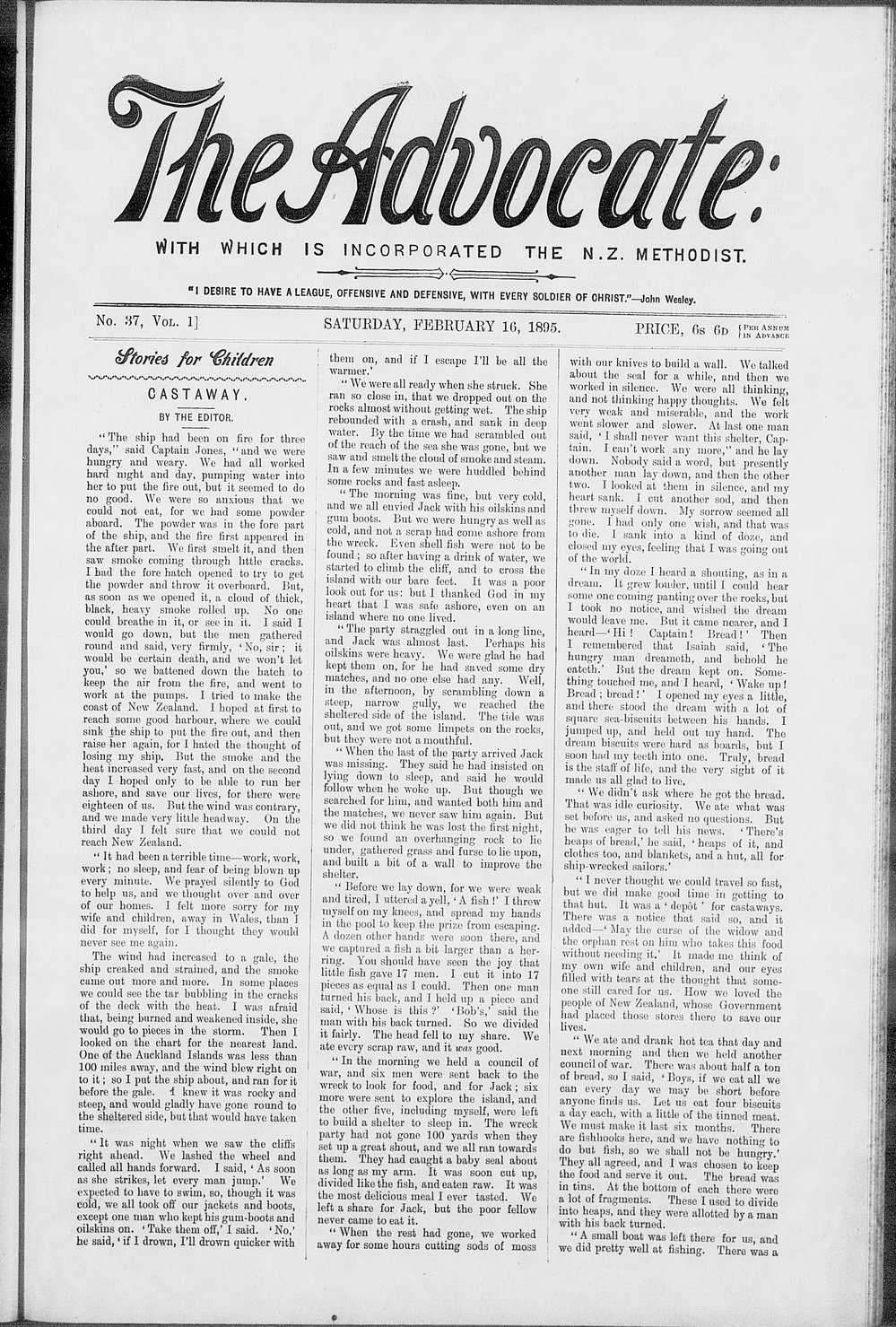 The Advocate: 16th February 1895