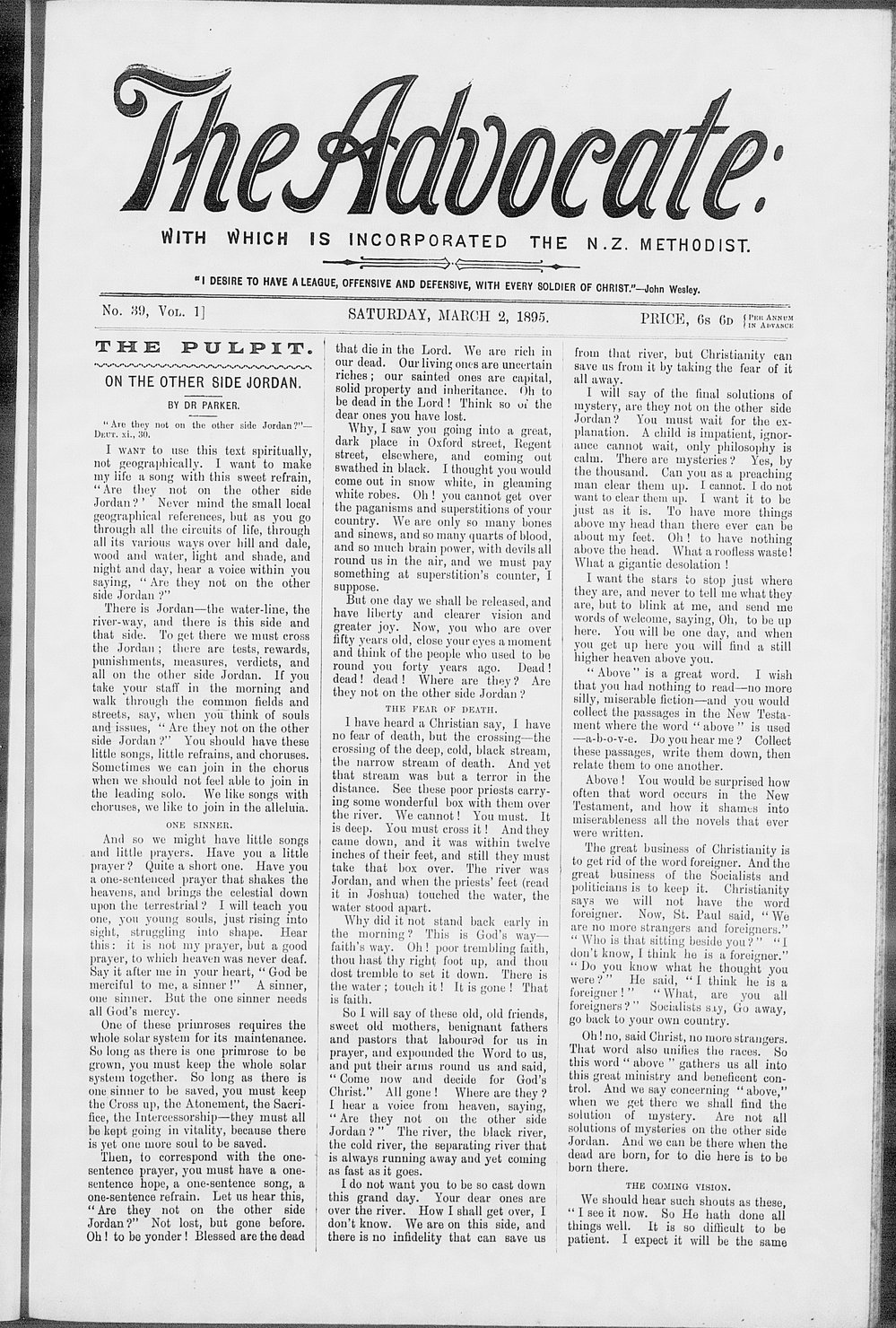 The Advocate: 2nd March 1895