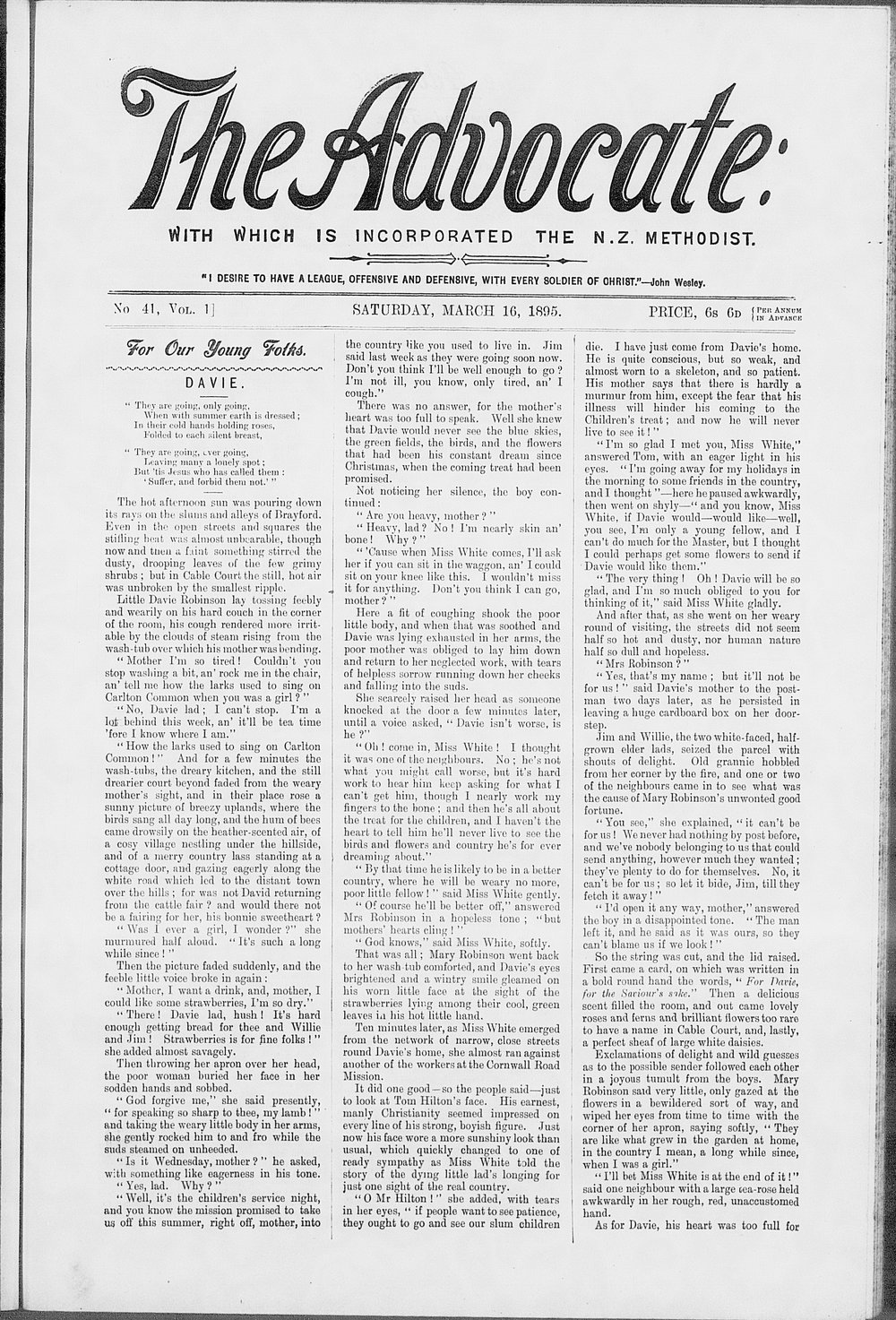 The Advocate: 16th March 1895