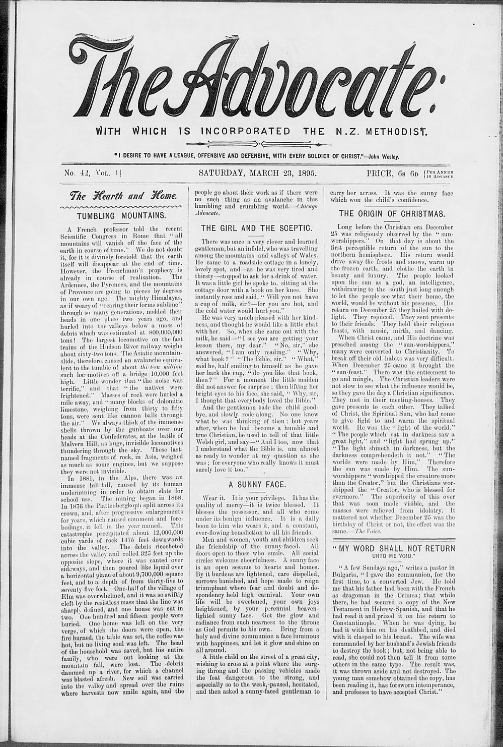 The Advocate: 23rd March 1895