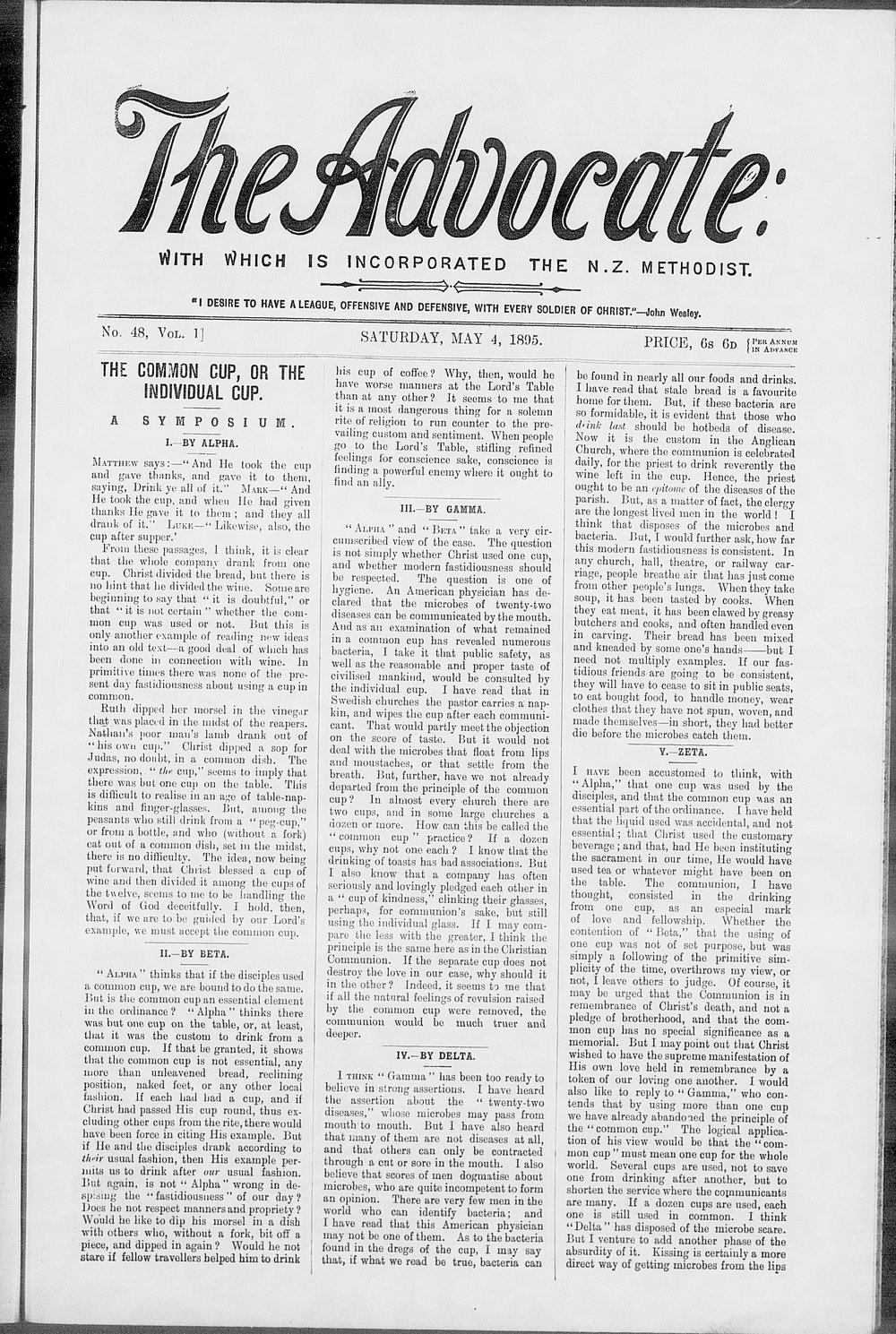 The Advocate: 4th May 1895
