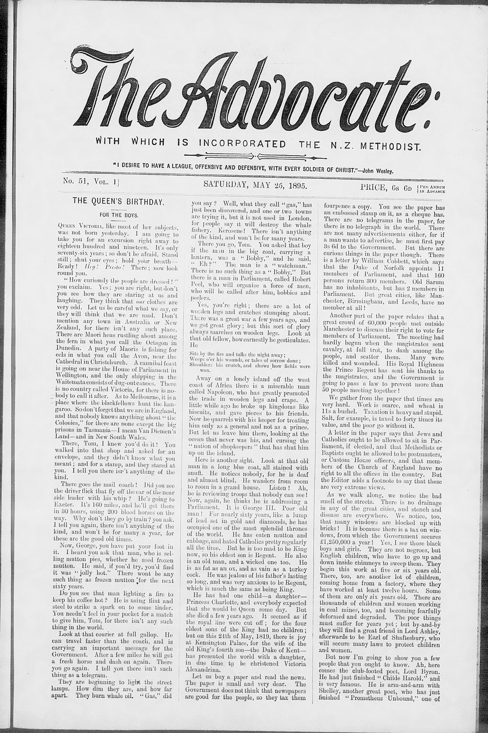 The Advocate: 25th May 1895