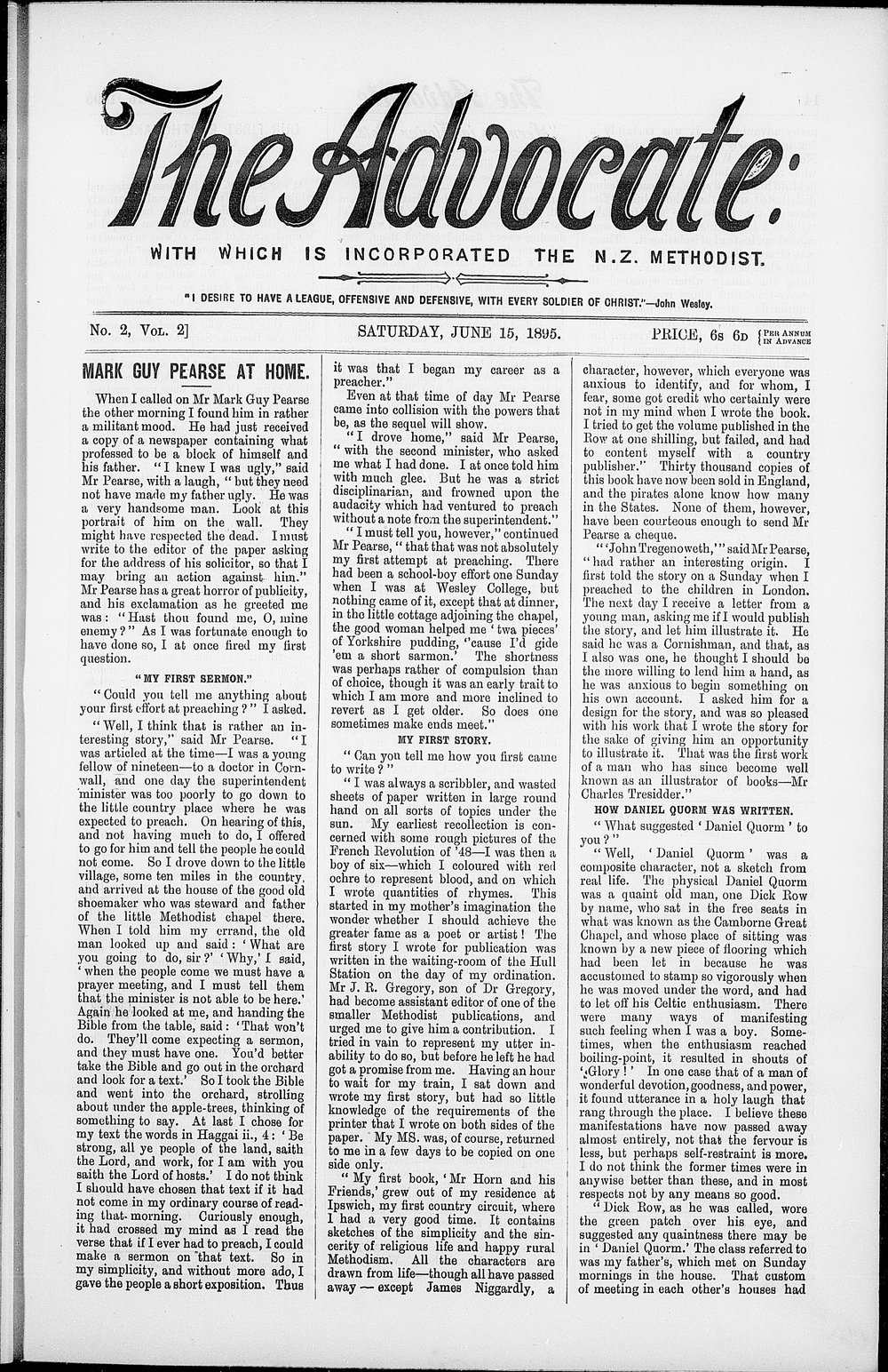 The Advocate: 15th June 1895