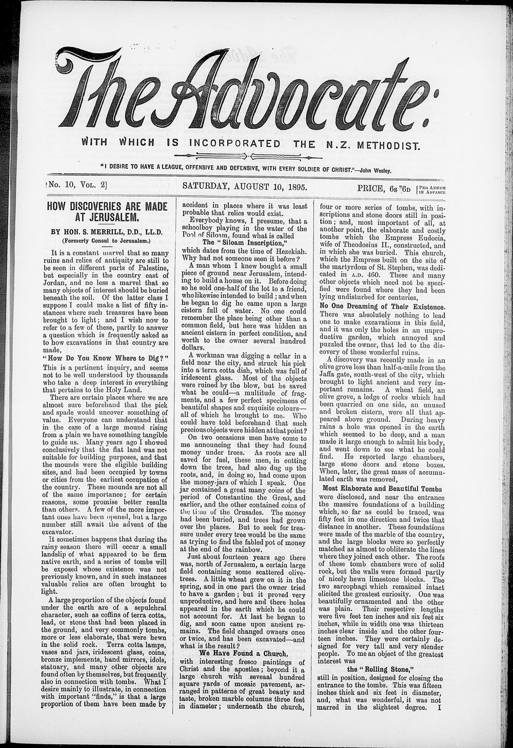 The Advocate: 10th August 1895