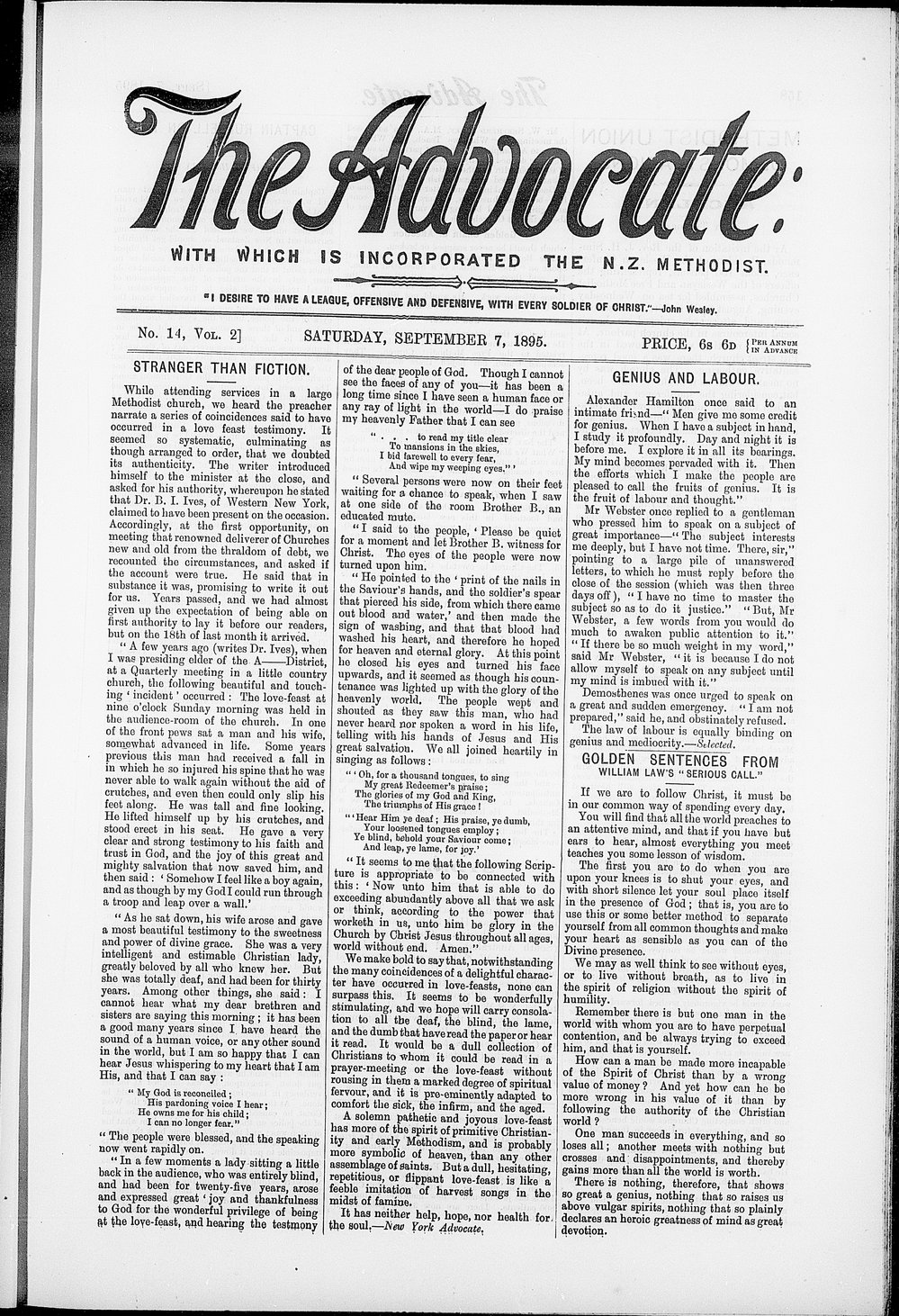 The Advocate: 7th September 1895
