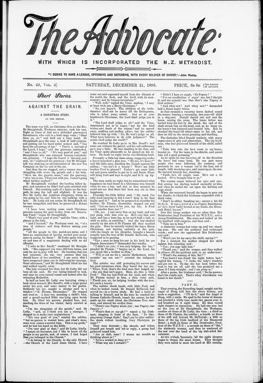 The Advocate: 21st December 1895
