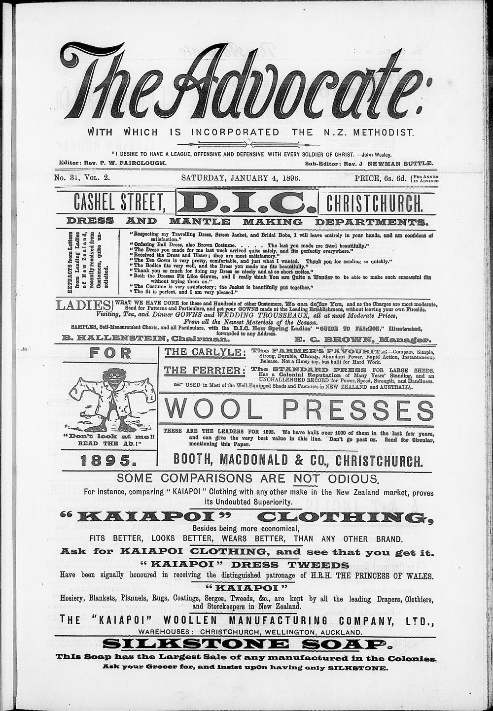 The Advocate: 4th January 1896