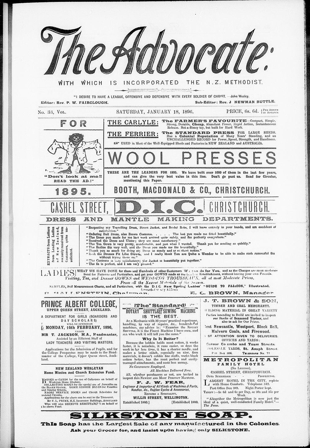 The Advocate: 18th January 1896