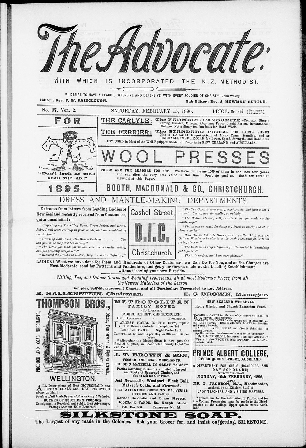 The Advocate: 15th February 1896