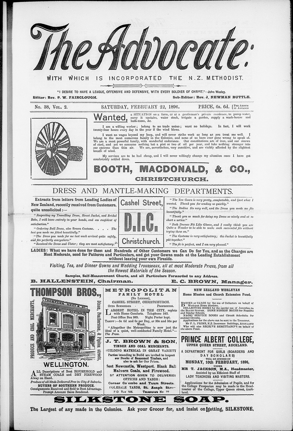 The Advocate: 22nd February 1896