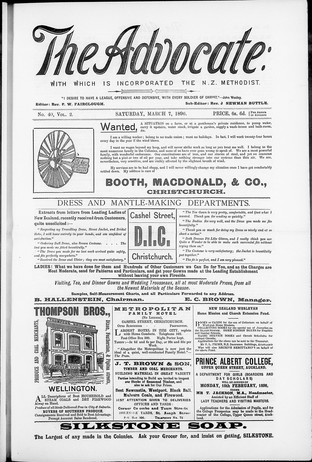 The Advocate: 7th March 1896