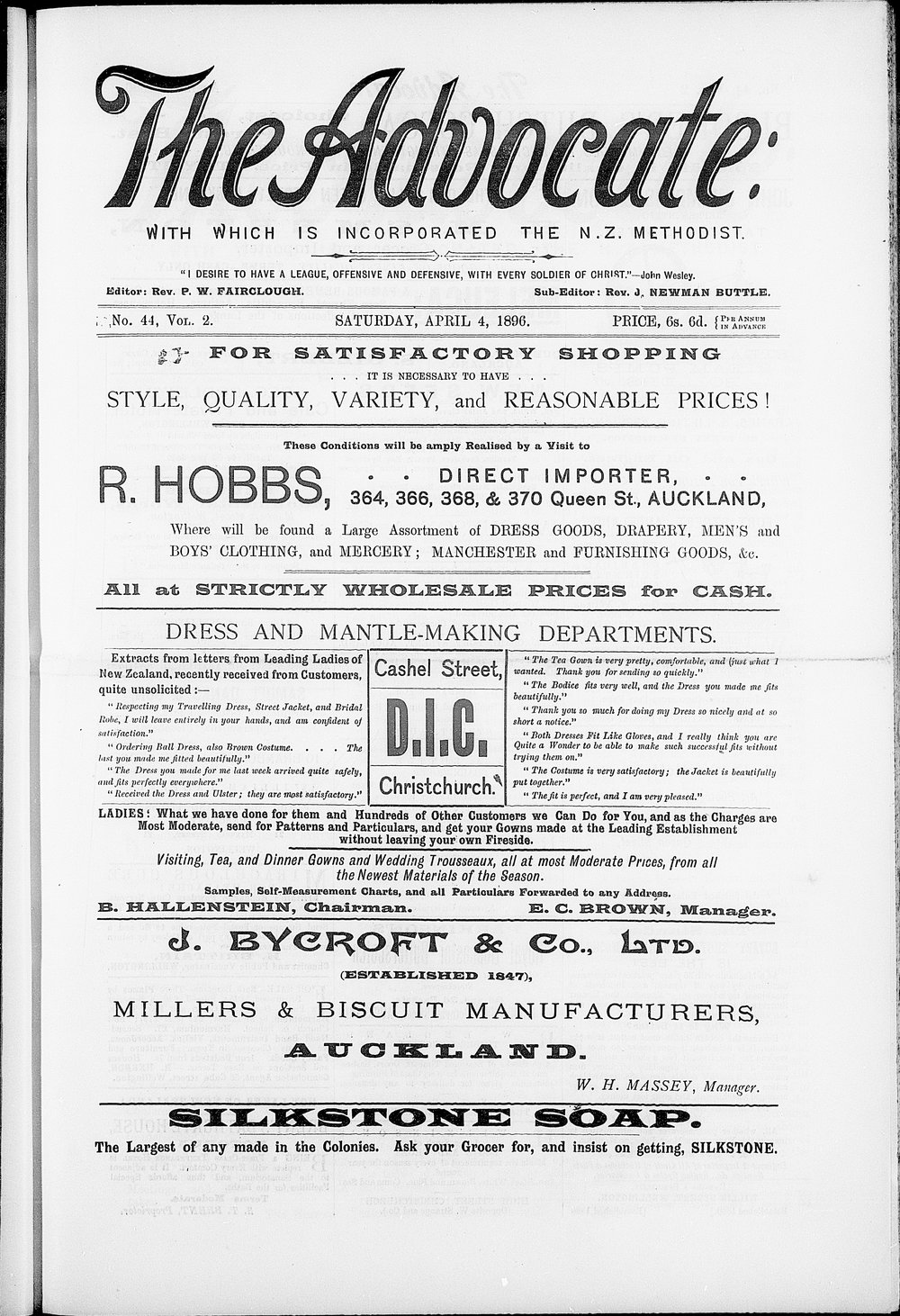 The Advocate: 4th April 1896