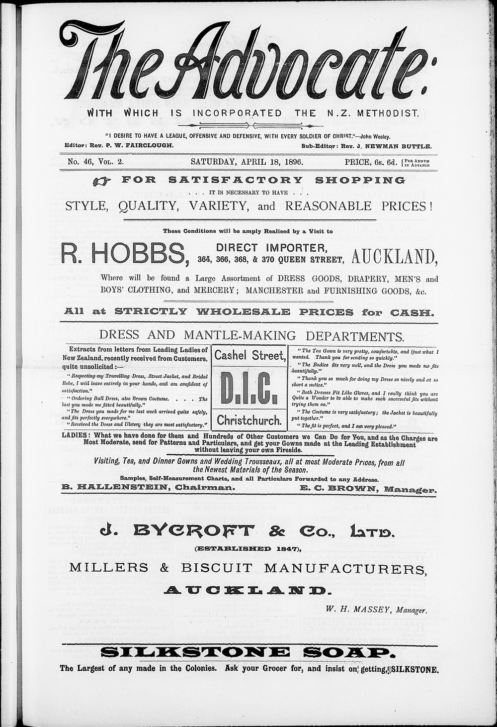 The Advocate: 18th April 1896