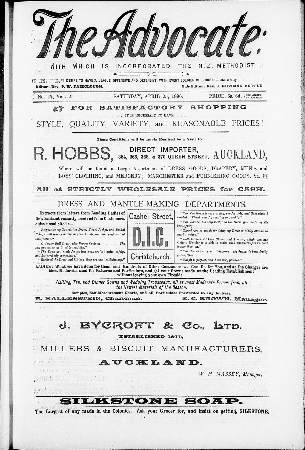 The Advocate: 25th April 1896