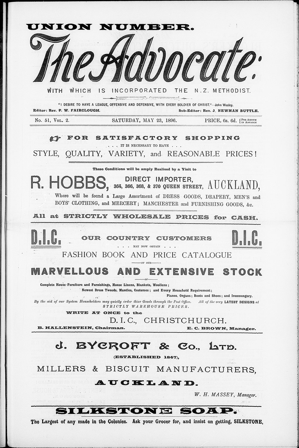 The Advocate: 23rd May 1896